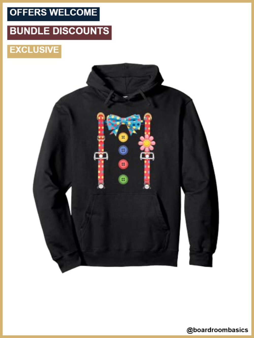 Polka Dot Bow Tie Pullover Hoodie Long Sleeve Kangaroo Pocket